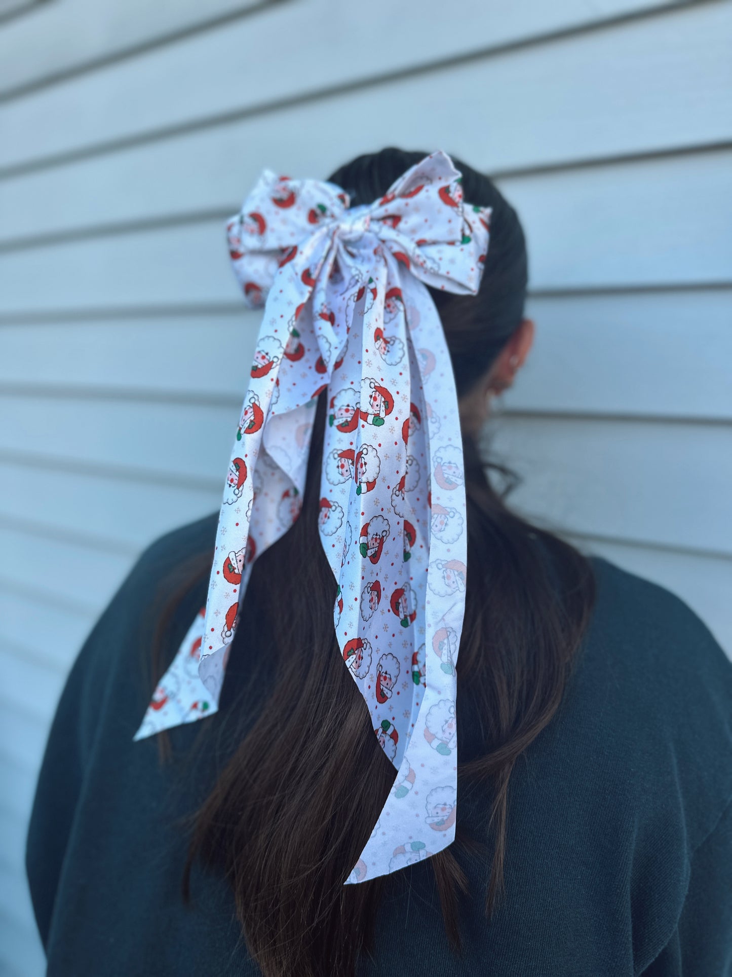 The Red Snowflake Santa Bow