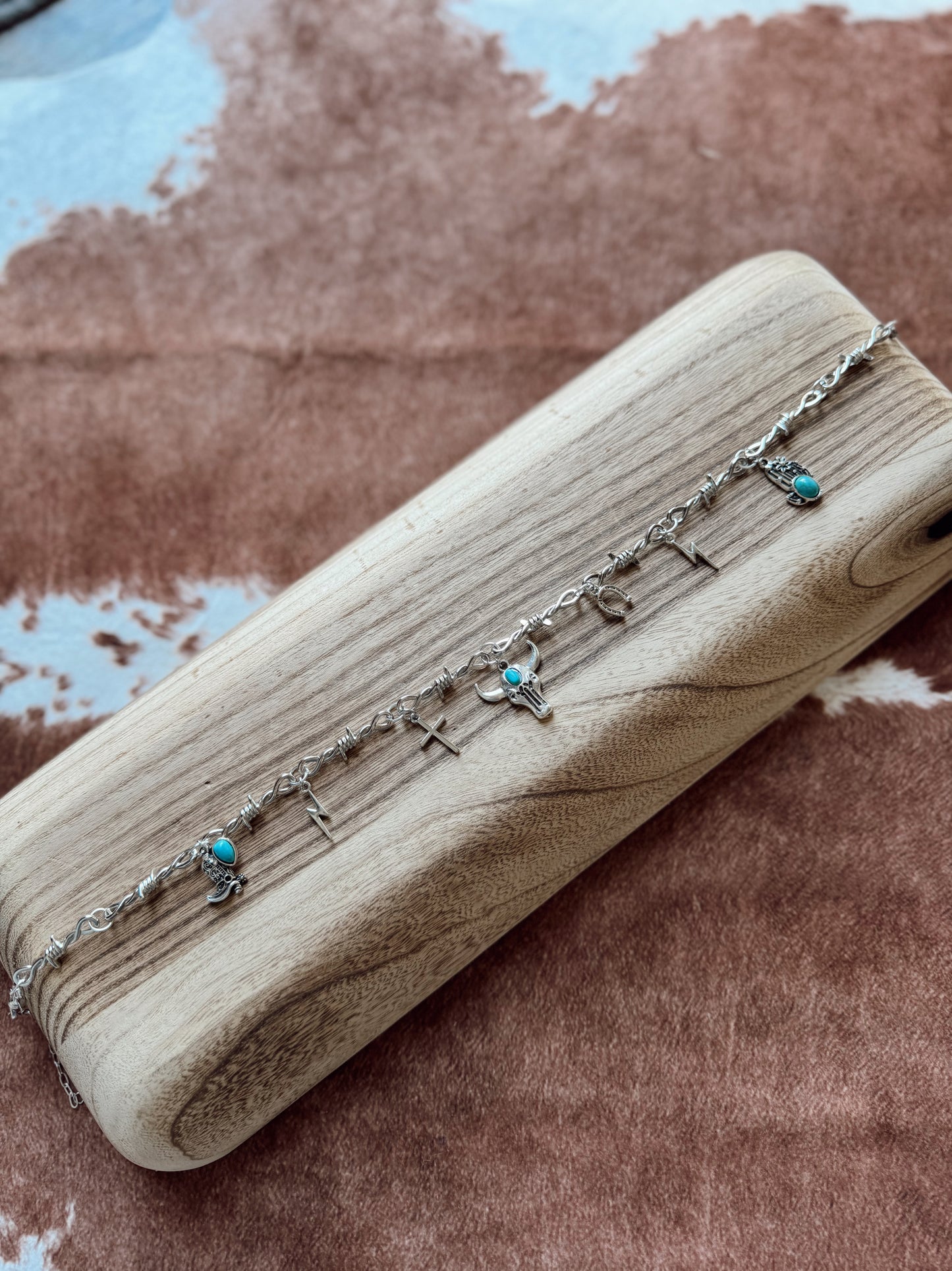 The Barbwire Turquoise Charm Necklace