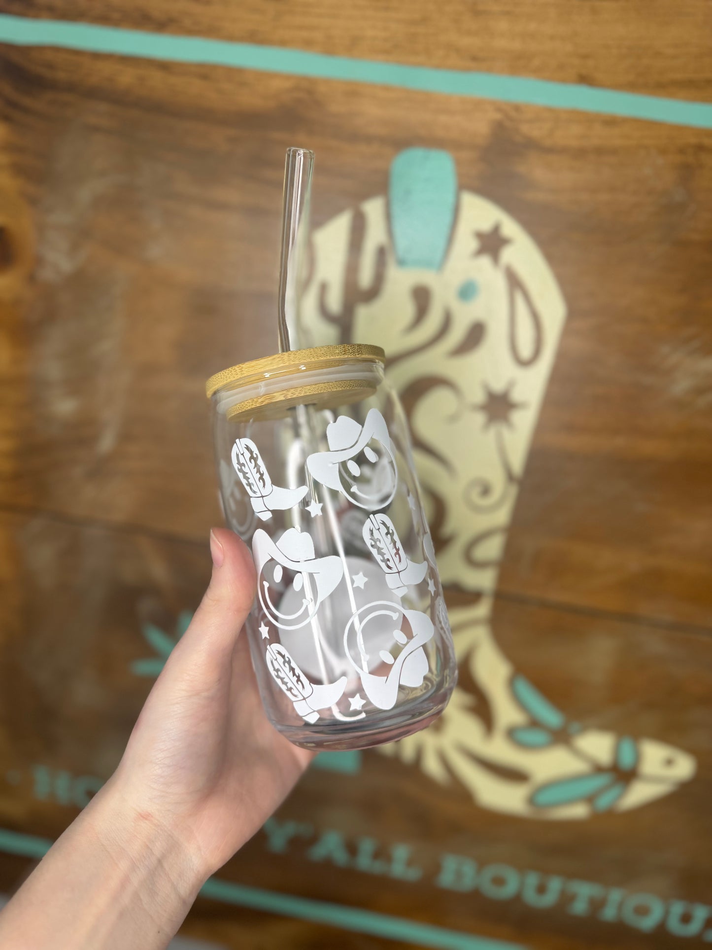 The Cowboy Up Glass
