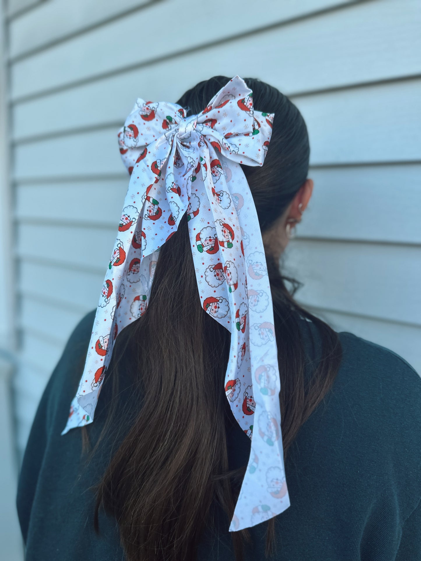 The Red Snowflake Santa Bow