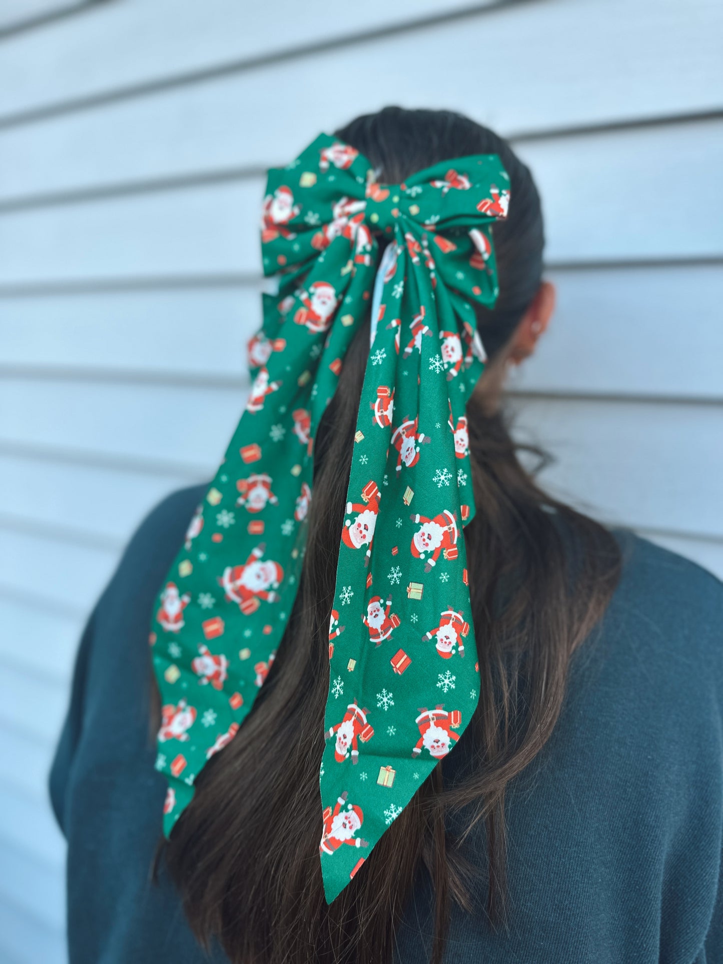 The Green Present Santa Bow