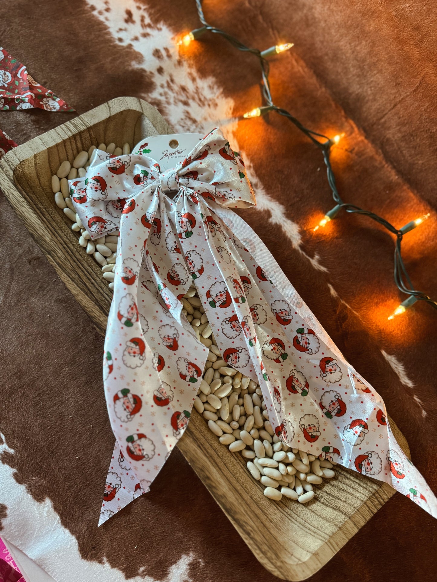 The Red Snowflake Santa Bow