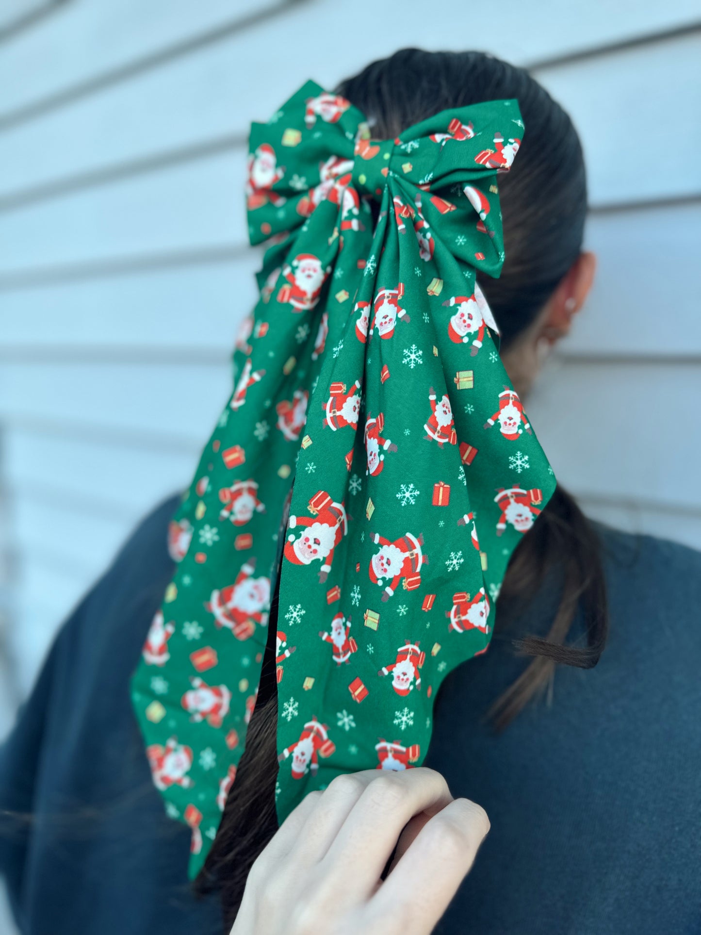 The Green Present Santa Bow