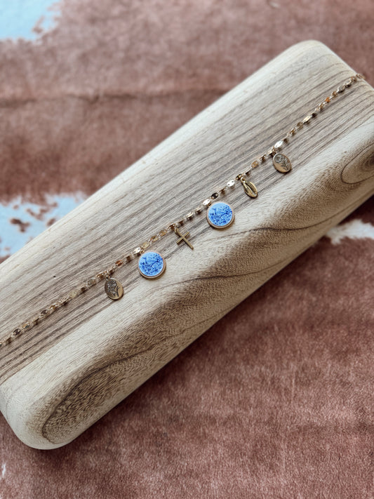 The Gold Links By the Sea Charm Necklace