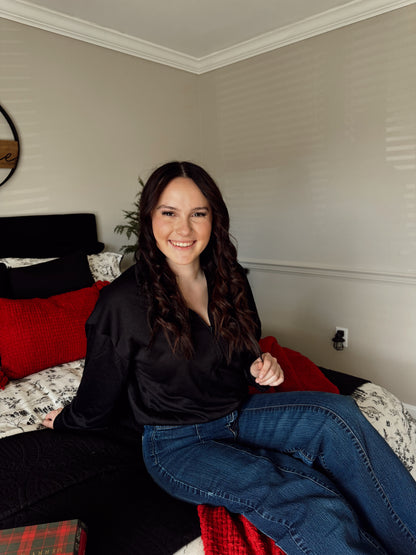 All the Basic Black 1/4 Zip Crew