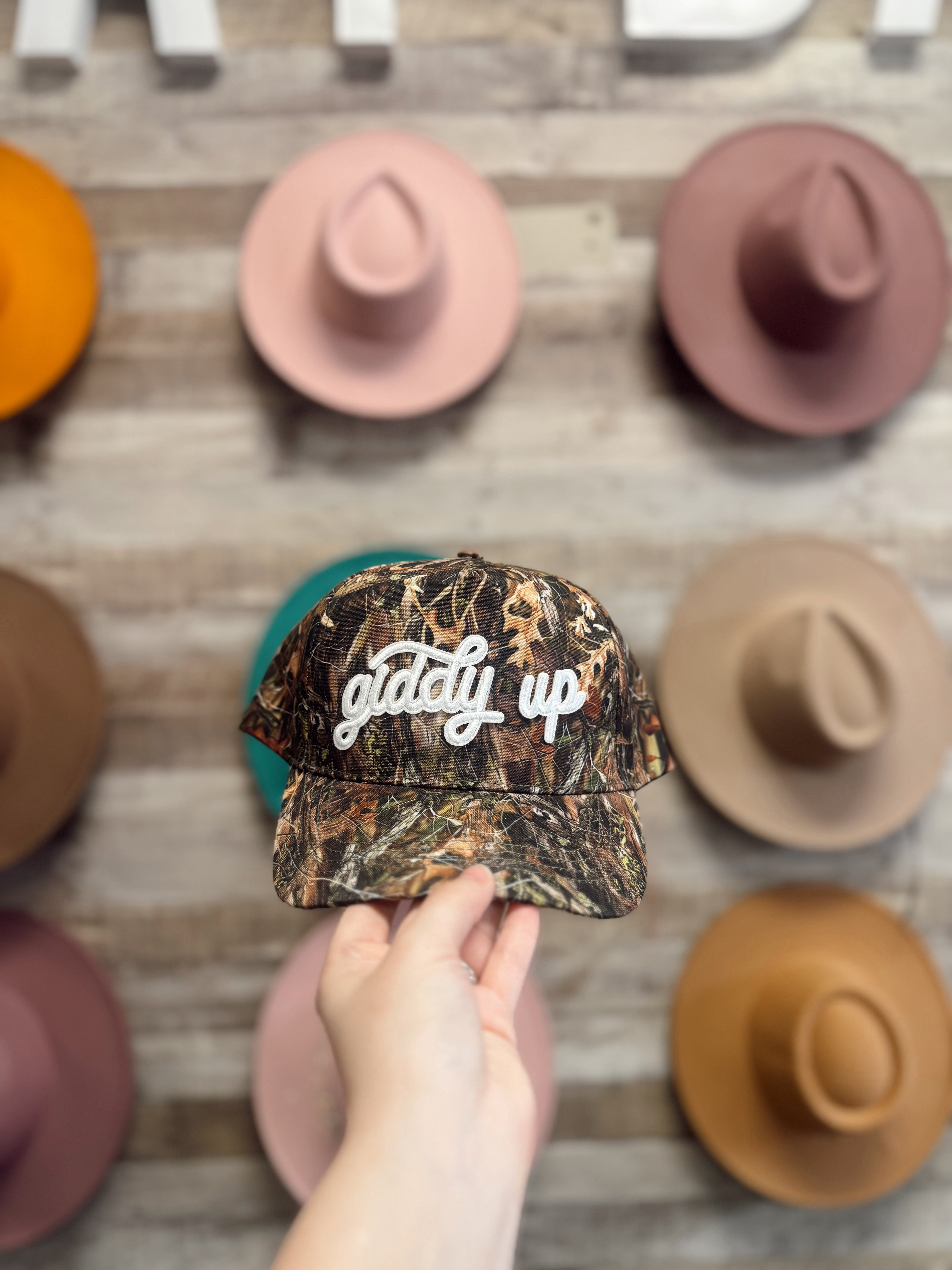 The Giddy Up Camo Trucker