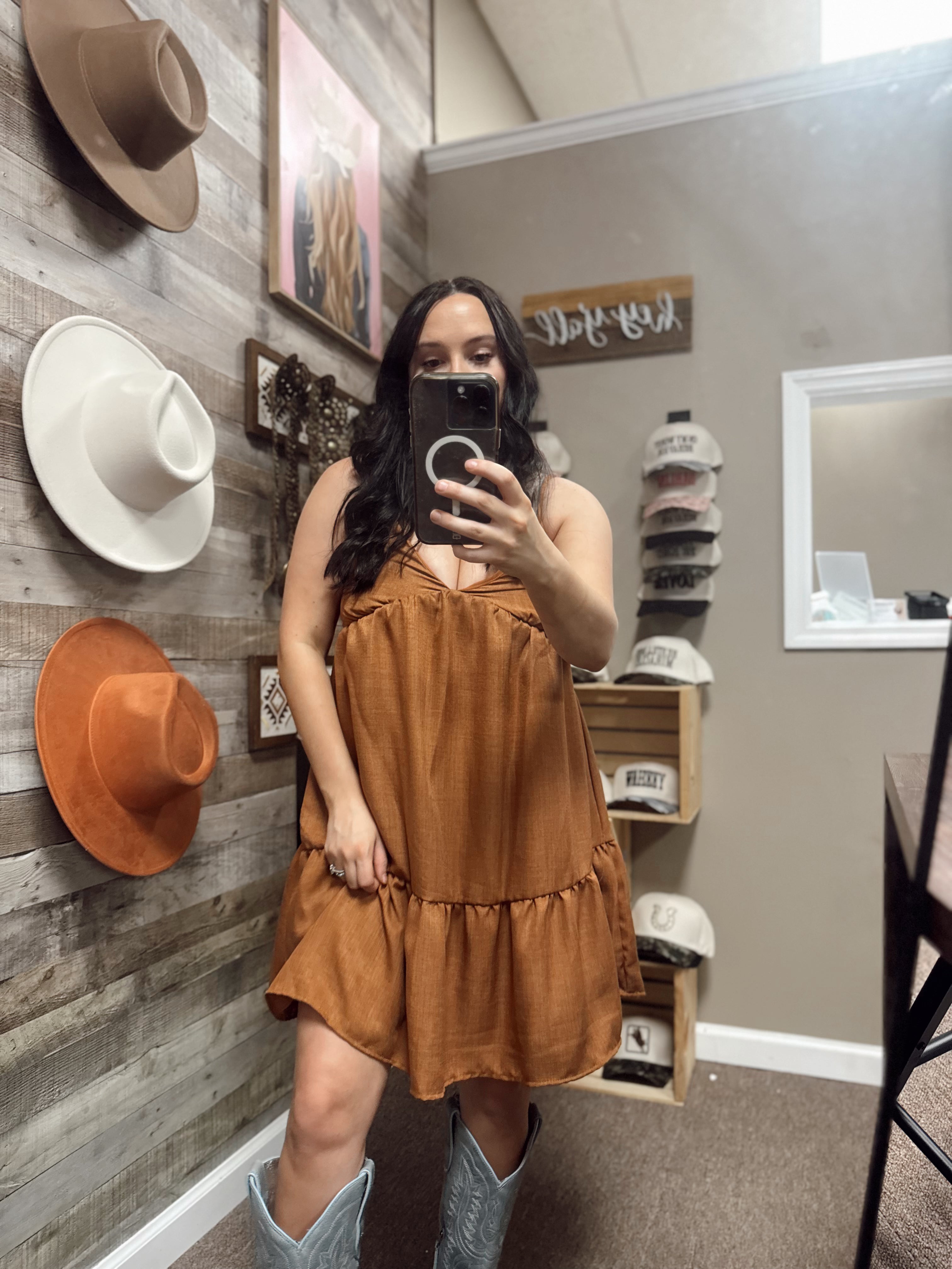 The Burnt Orange Bow Dress