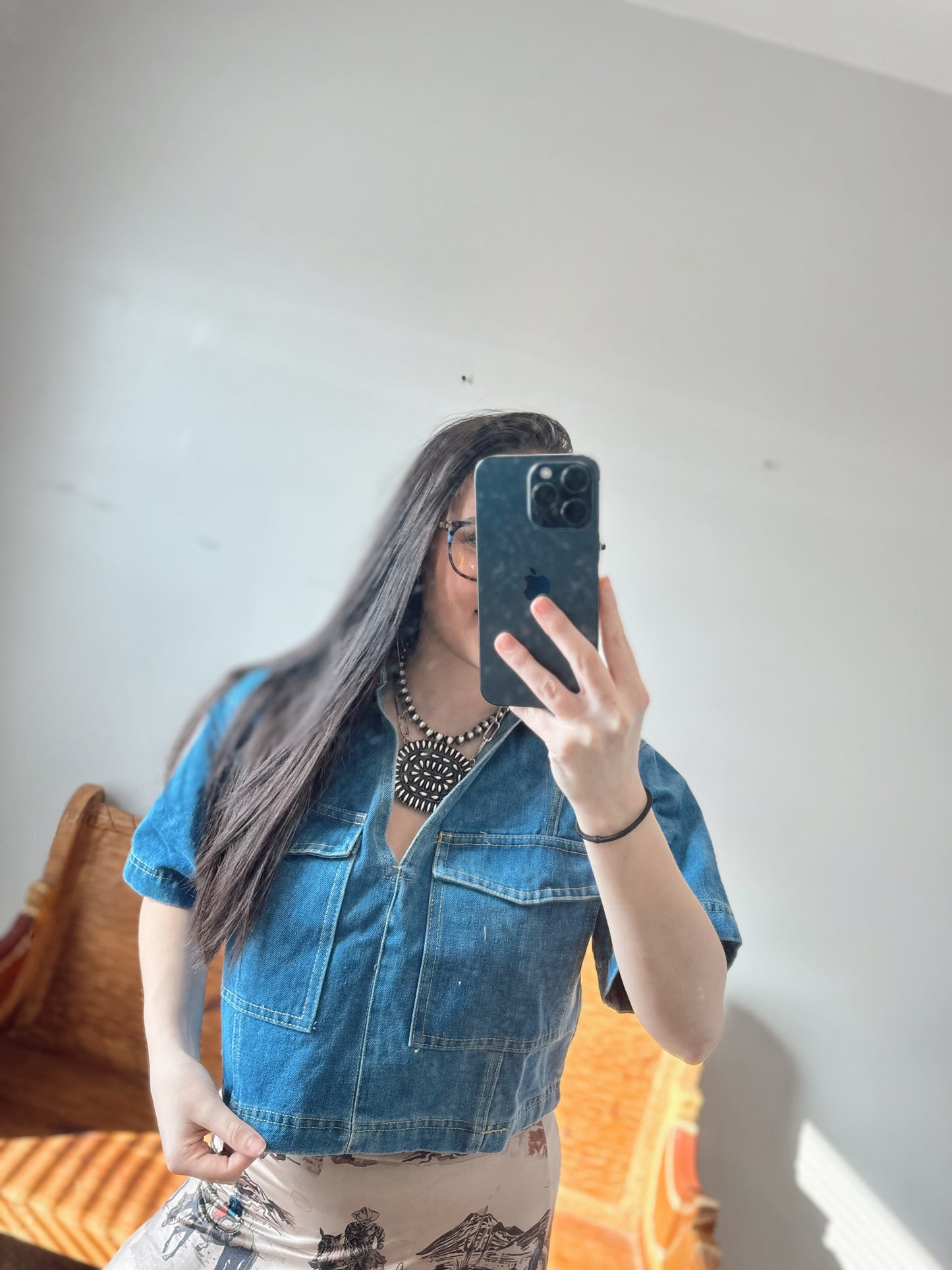 The Calling Cowgirl Denim Top - PRE ORDER