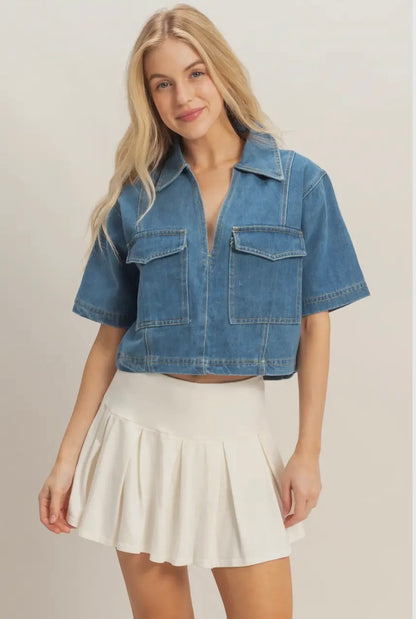 The Calling Cowgirl Denim Top - PRE ORDER