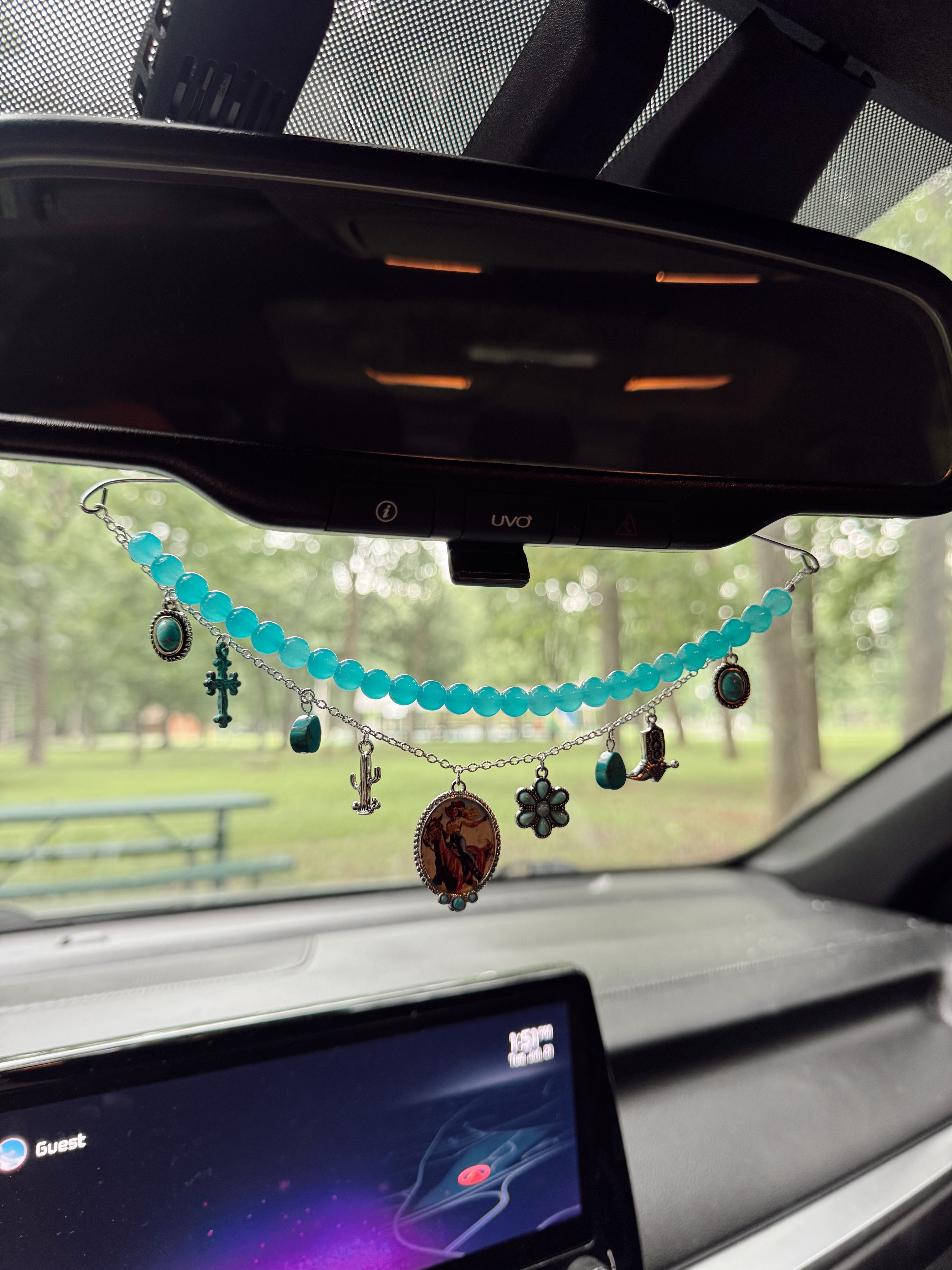 The Blue Cowgirl Car Charm