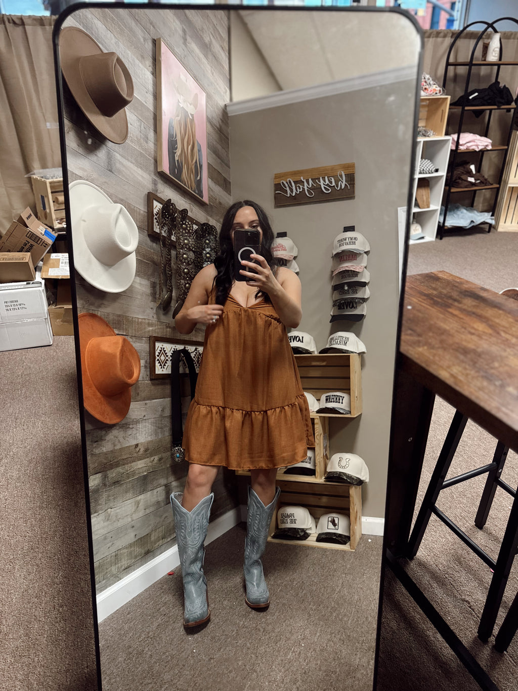 The Burnt Orange Bow Dress