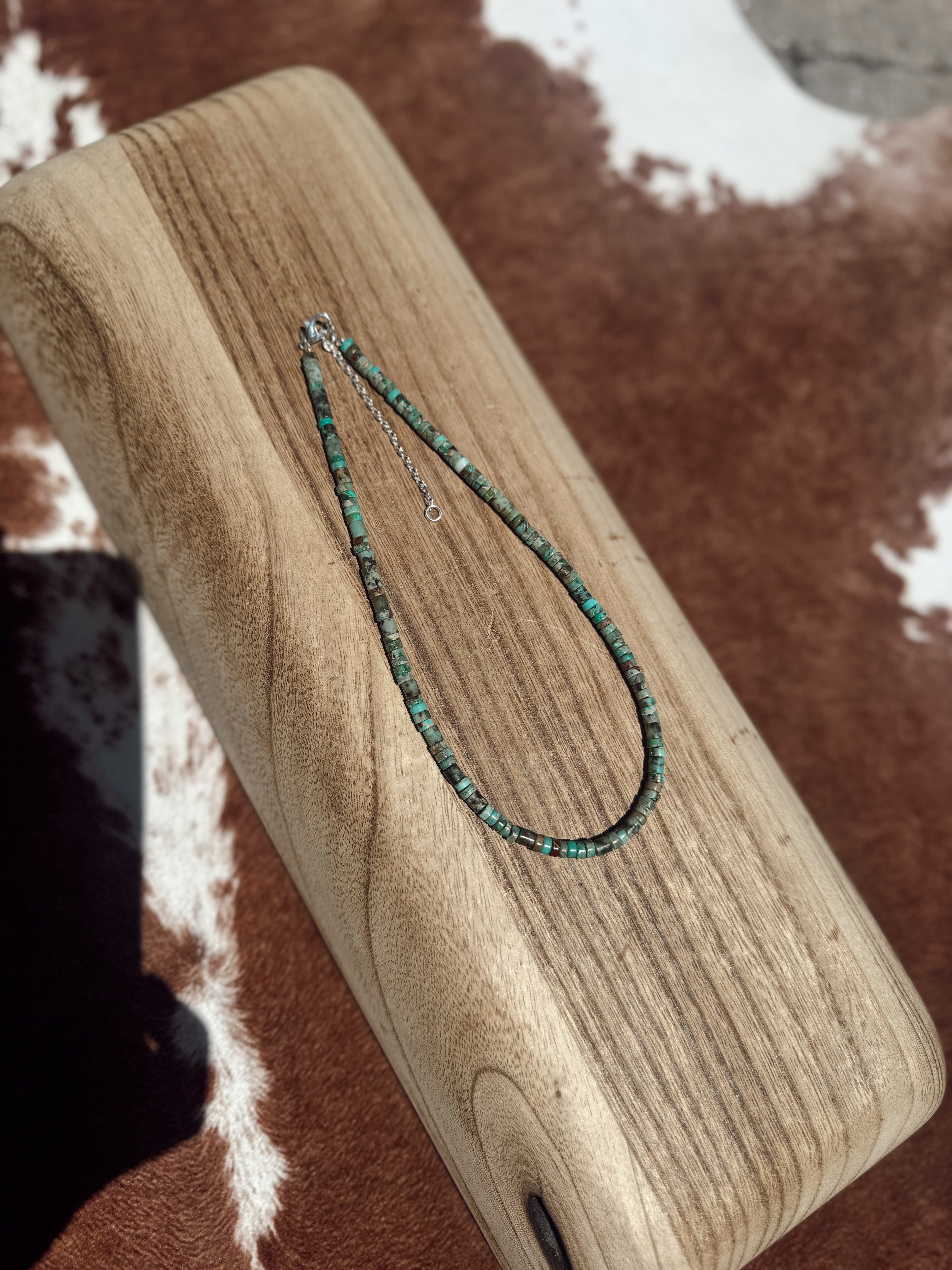 The Heishi Turquoise Necklace - 14 - 16 inches
