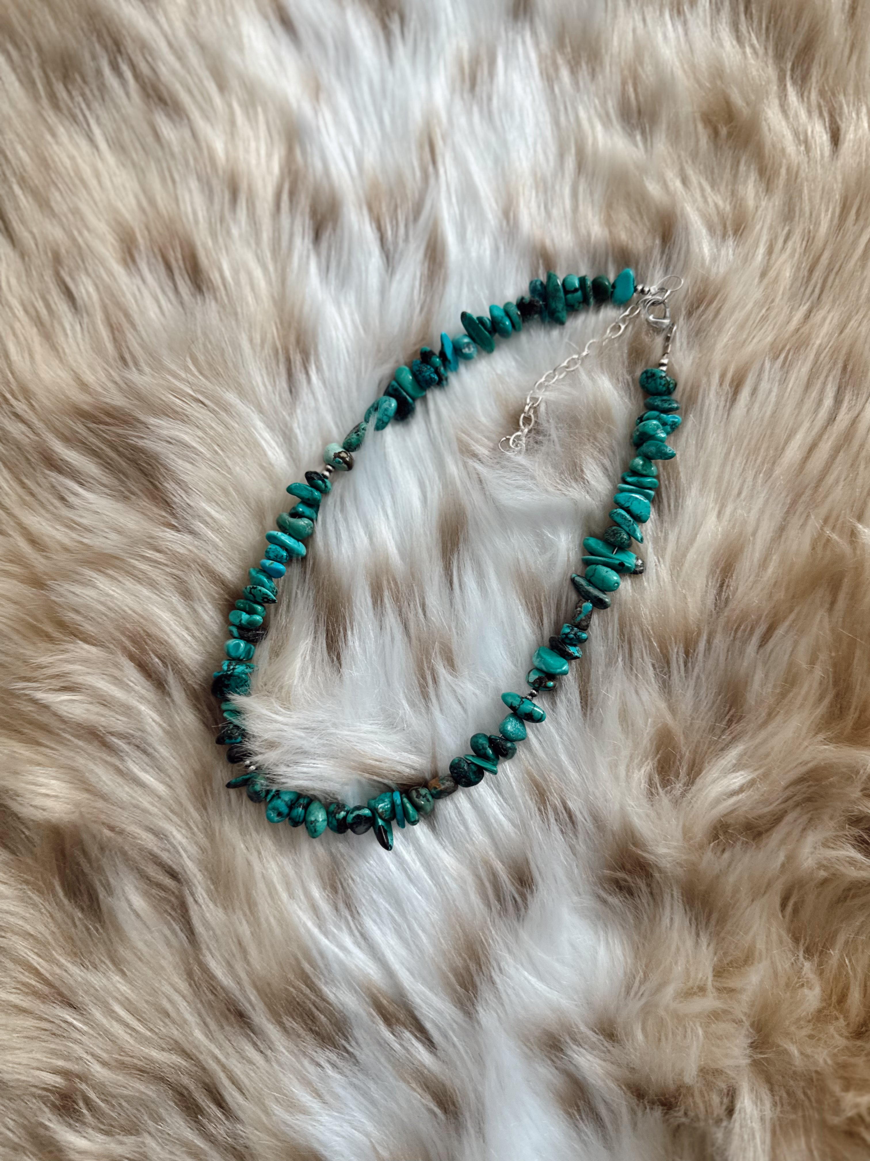The Mackenzie - Turquoise and Sterling 14 - 16 inches
