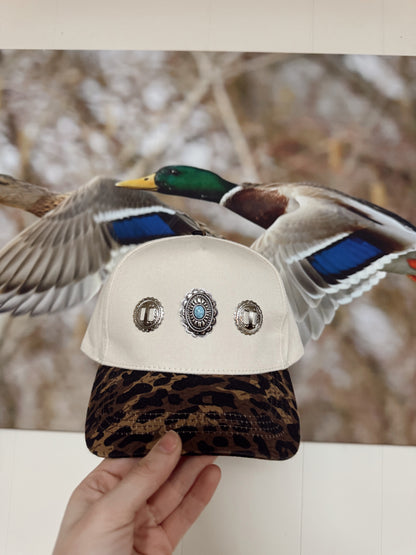 The Turqouise & Leopard Concho Hat
