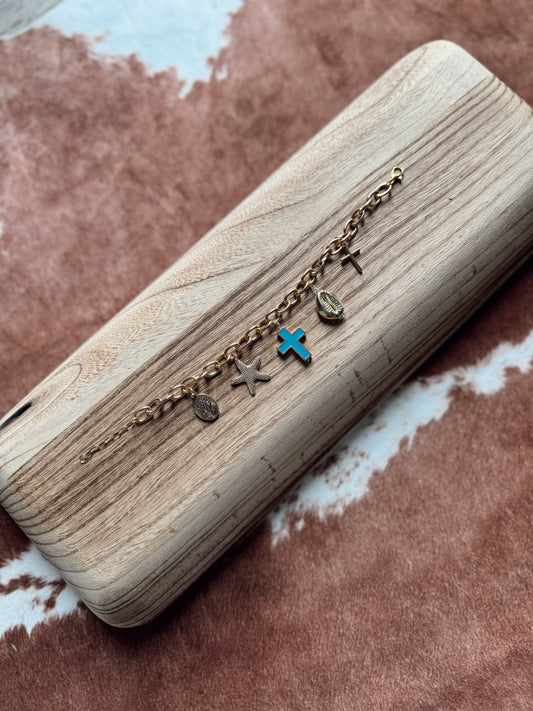The Chunky Turquoise Charm Bracelet