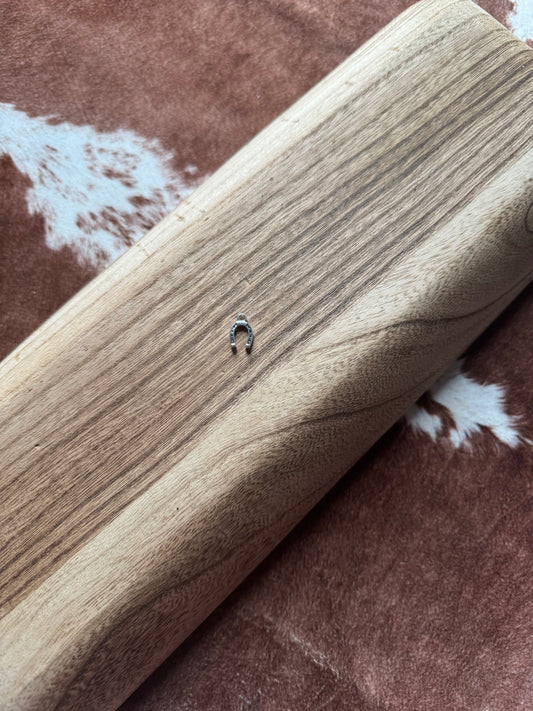 The silver mini horseshoe  - Custom Charm Bar