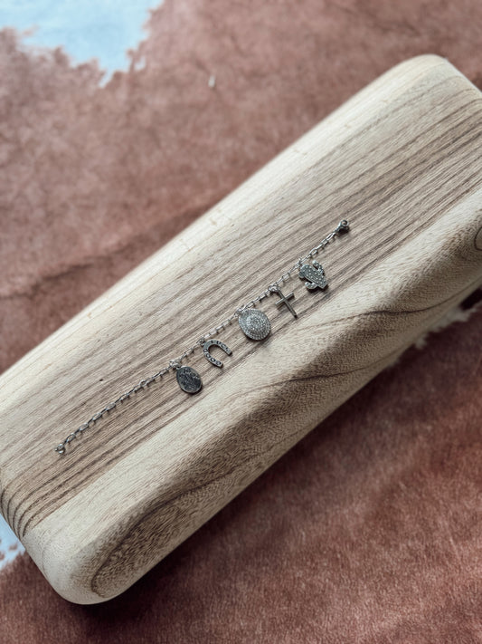 The Western Silver Charm Bracelet