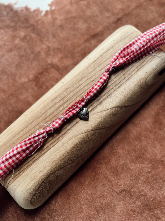 The Plain Gingham Tie Choker Bandana