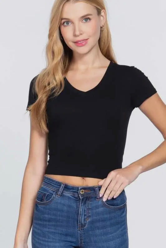 The Classy Black V Neck