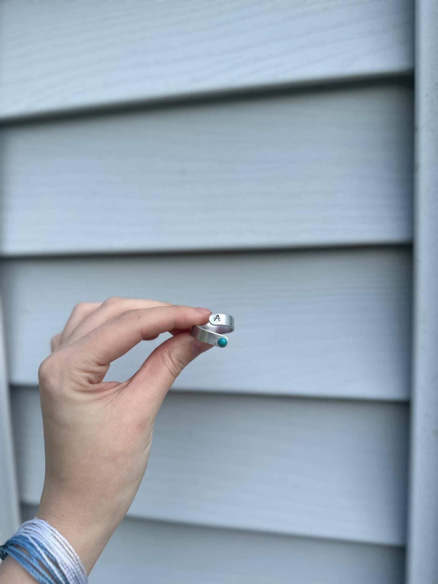 The Custom Turquoise Stamped Ring