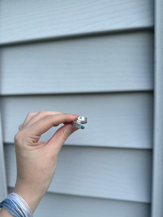 The Custom Turquoise Stamped Ring