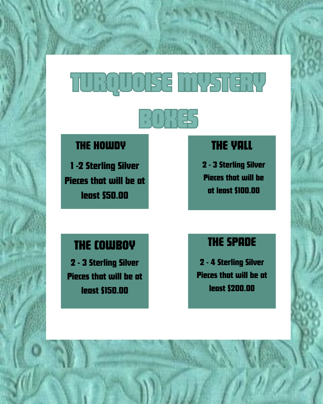 Turquoise Mystery Boxes