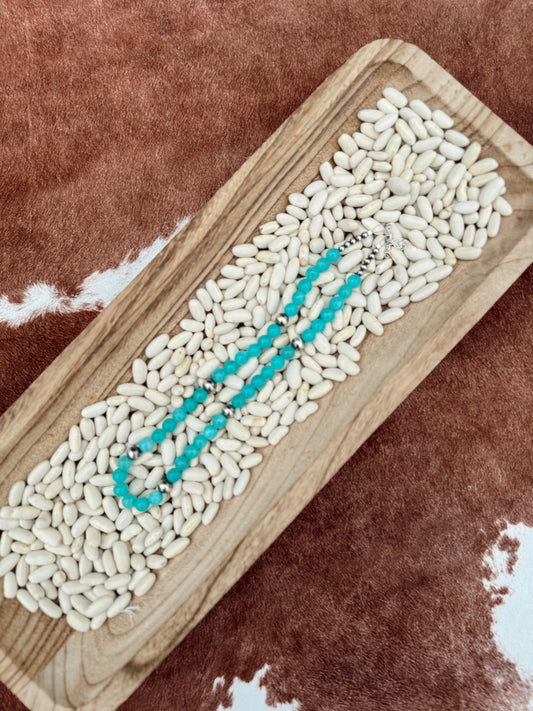 Sea-foam Rodeo Sterling Necklace