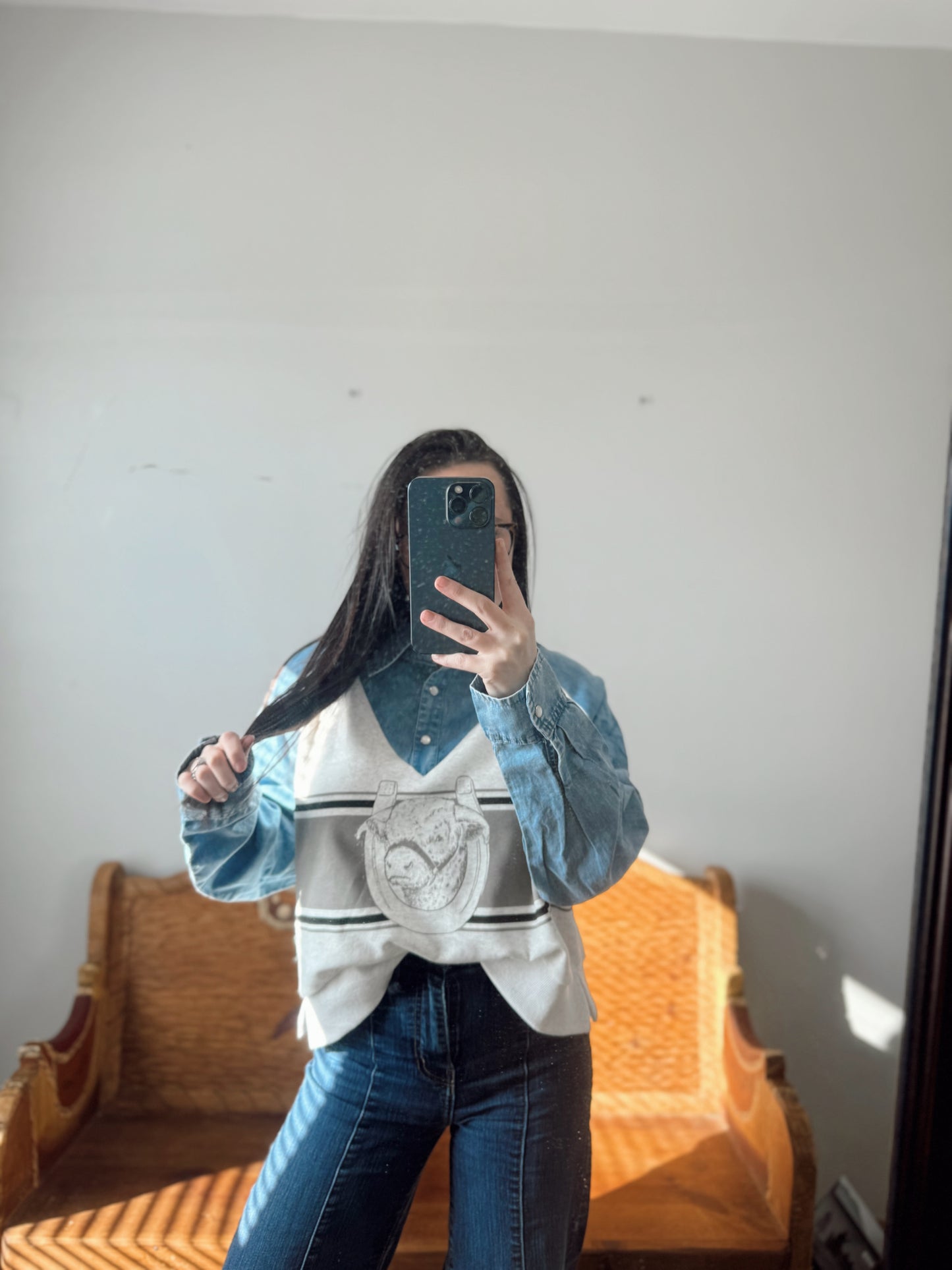 Call Em Home Denim Top