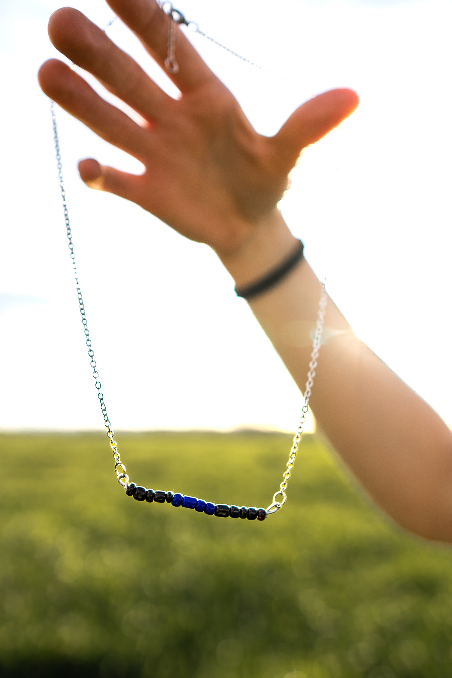 Thin Blue Line Necklace