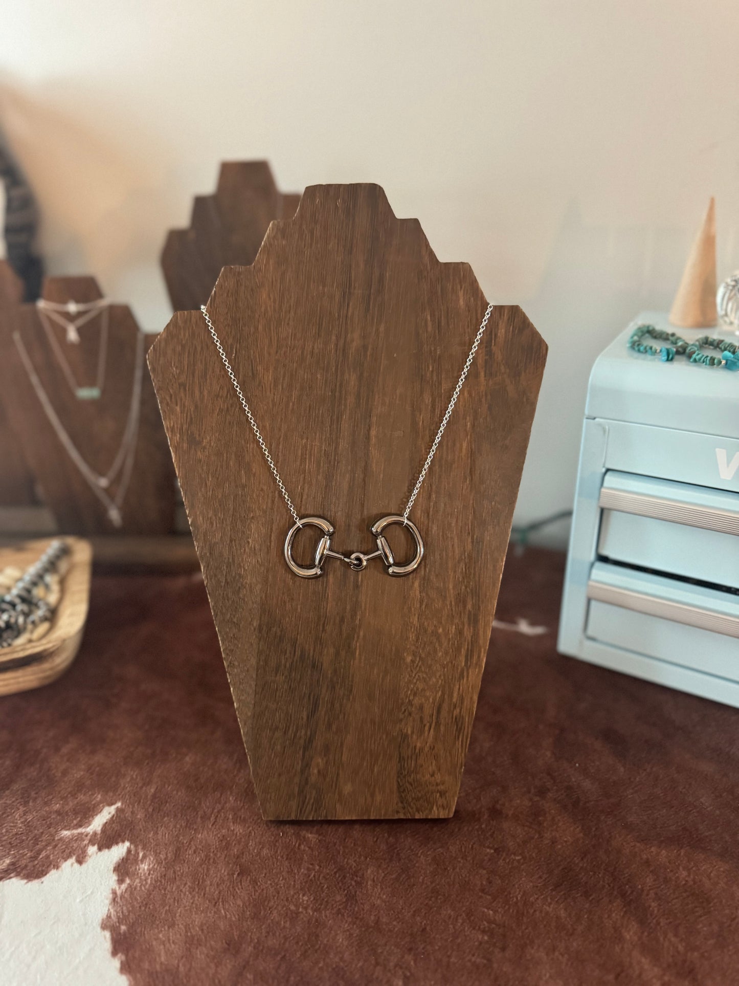 Sterling silver bit necklace