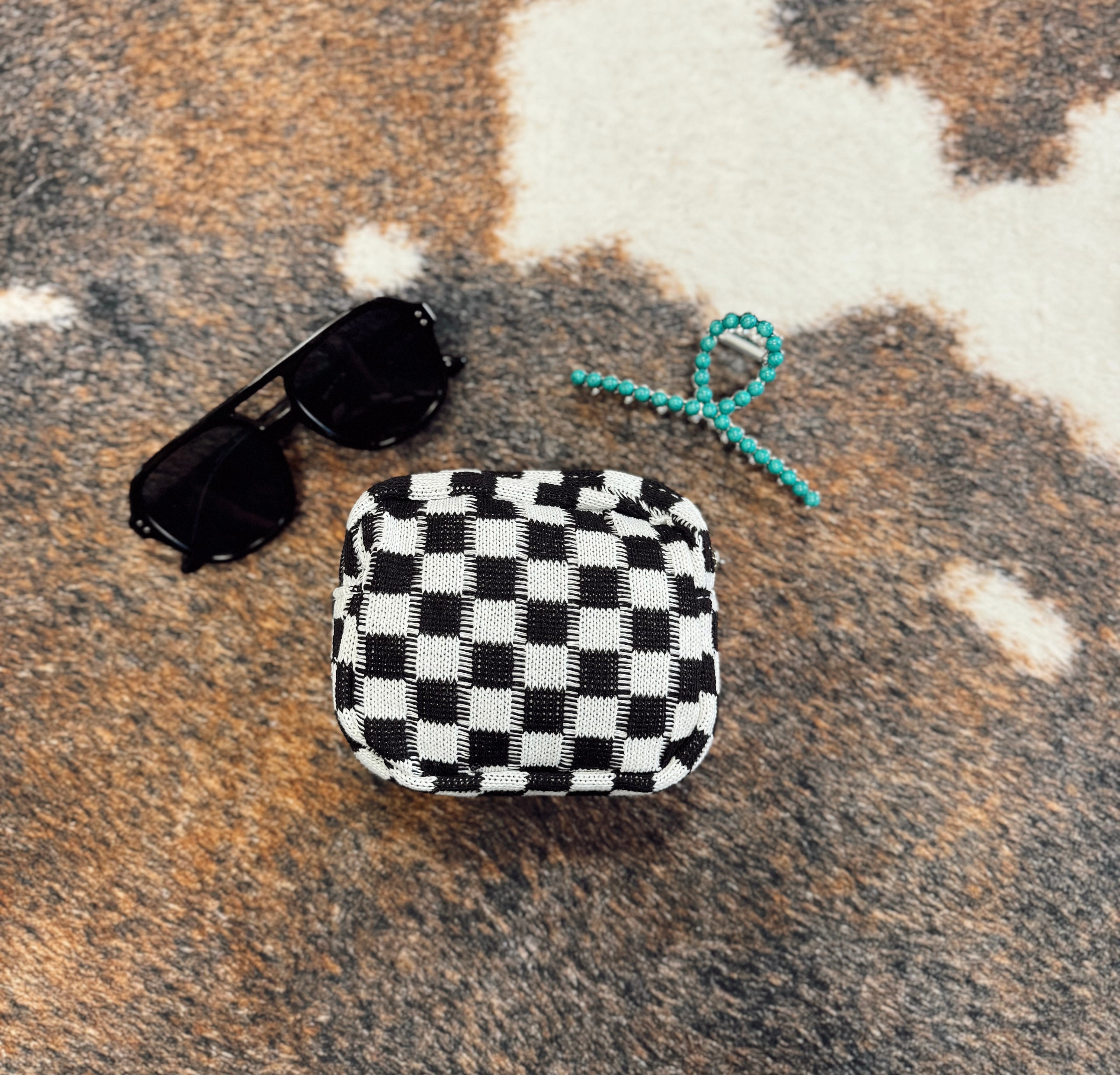 The Checkered Makeup Bag - Small