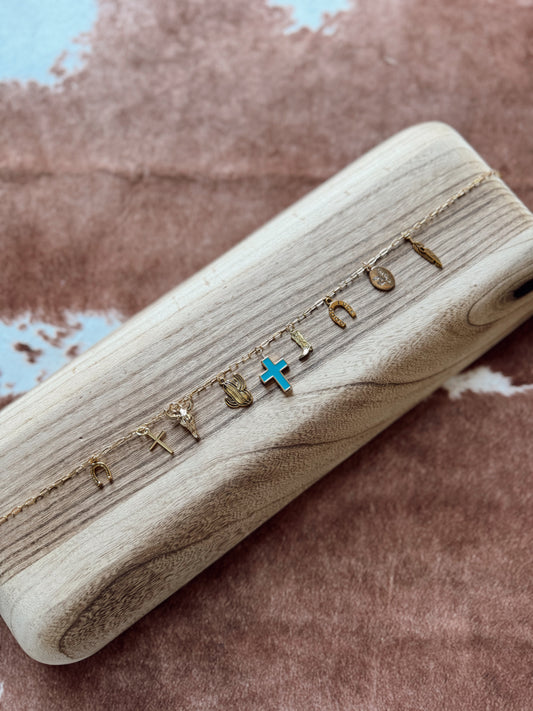 The Chunky Turquoise Cross Charm Necklace