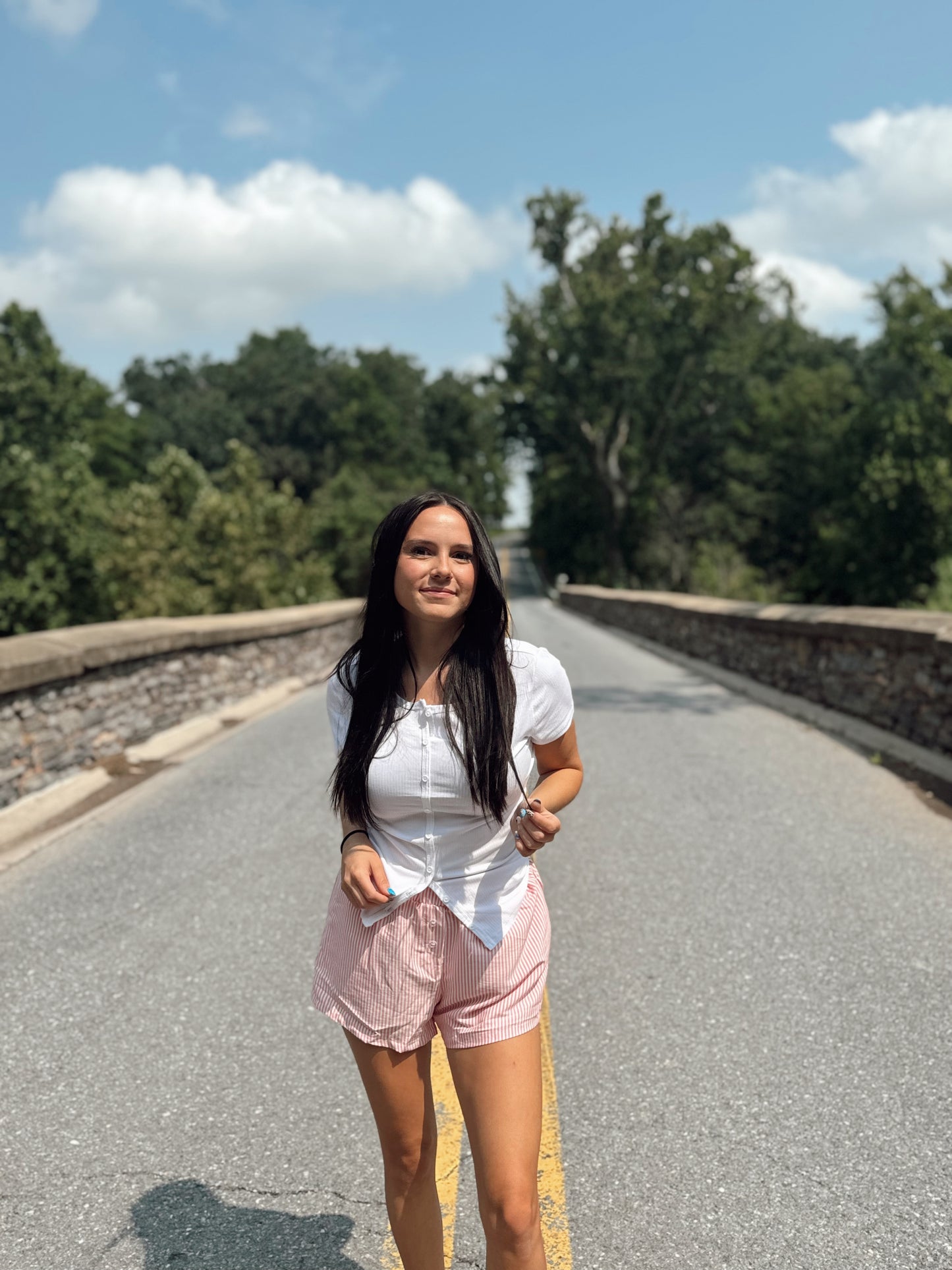 The Howdy Button Top - White