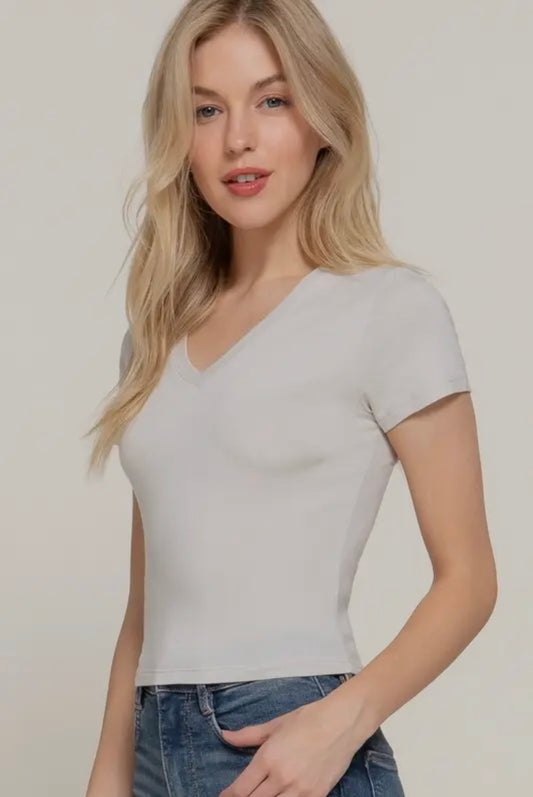 The Classy White V Neck
