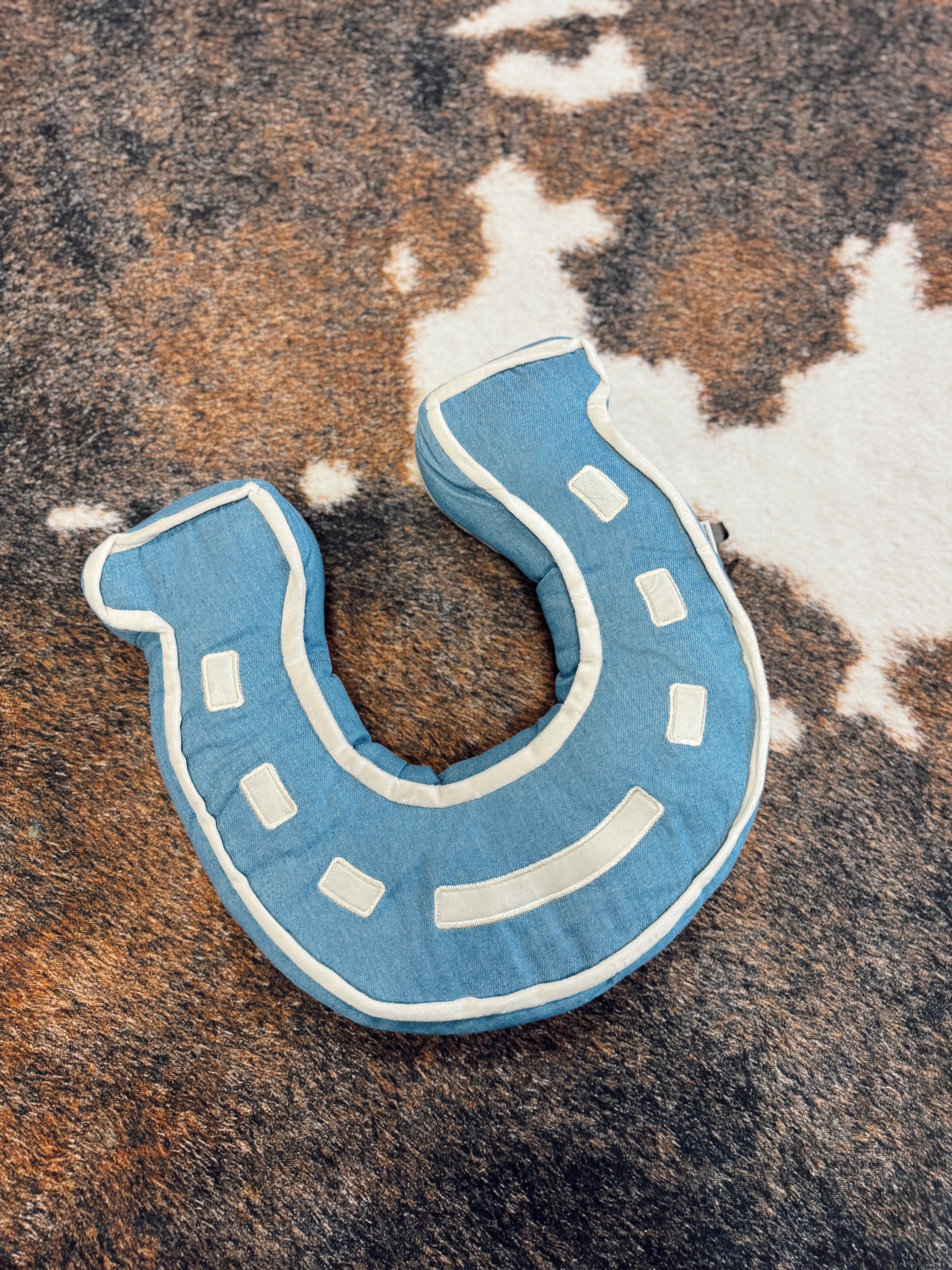 The Denim Horseshoe Pillow