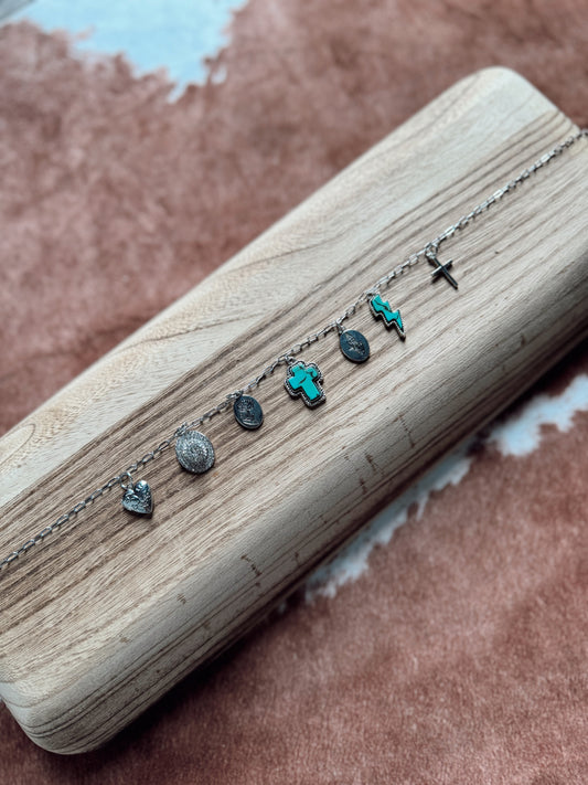 The Western Turquoise Lovers Charm Necklace