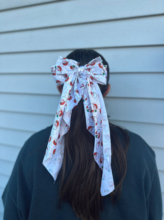 The Red Snowflake Santa Bow