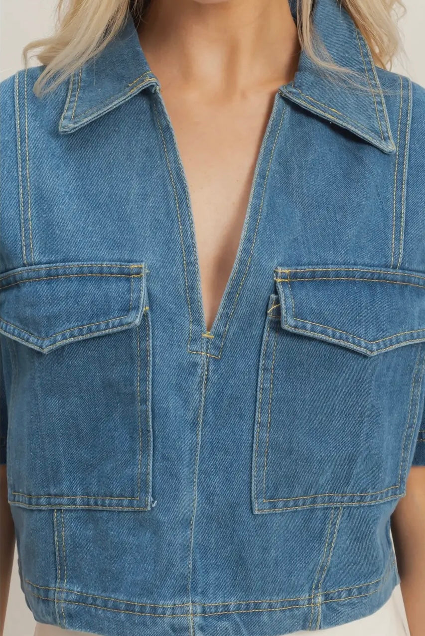 The Calling Cowgirl Denim Top - PRE ORDER