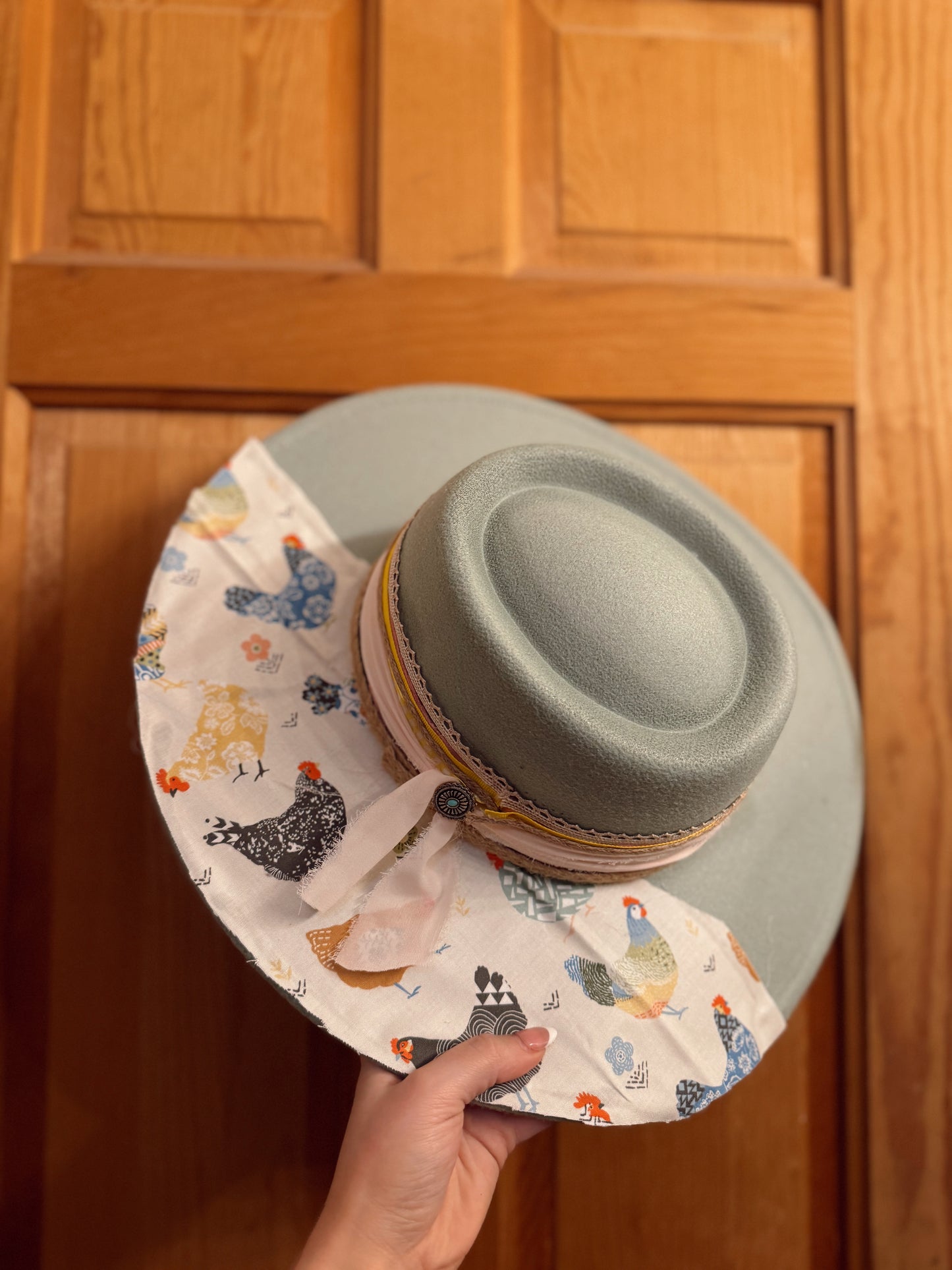 The Sage Green Chicken Hat